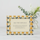 Whimsical Yellow Pear Illustration Informatiekaartje (Staand voorkant)