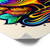 Whimsical Yellow Rooster Cartoon Poster (Hoek)