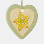 Whimsical Yellow Stars Joy Keramisch Ornament (Rechts)