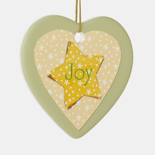 Whimsical Yellow Stars Joy Keramisch Ornament (Rechts)