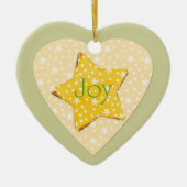 Whimsical Yellow Stars Joy Keramisch Ornament (Voorkant)