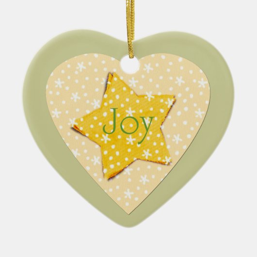 Whimsical Yellow Stars Joy Keramisch Ornament (Voorkant)
