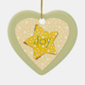 Whimsical Yellow Stars Joy Keramisch Ornament (Achterkant)