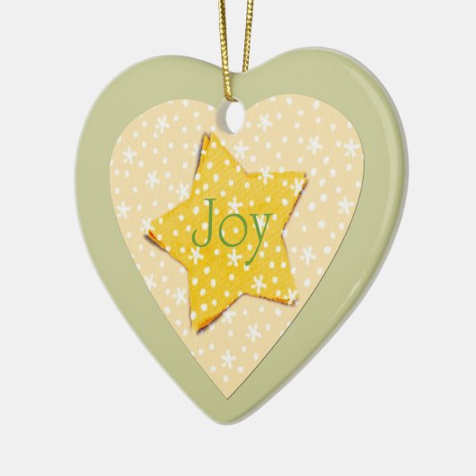 Whimsical Yellow Stars Joy Keramisch Ornament (Links)