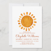 Whimsical Yellow Waterverf Sunshine Baby shower Kaart (Voorkant)