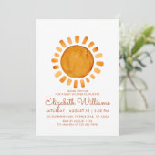 Whimsical Yellow Waterverf Sunshine Baby shower Kaart (Staand voorkant)