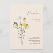 Whimsical Yellow Wildflowers bruiloft receptie Informatiekaartje (Voorkant)