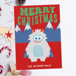 Whimsical Yeti Christmas Feestdagenkaart