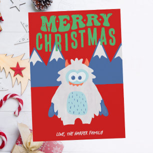 Whimsical Yeti Christmas Feestdagenkaart