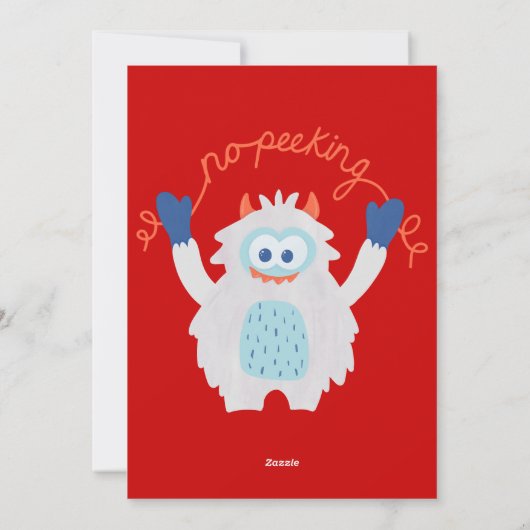 Whimsical Yeti Christmas Feestdagenkaart (Achterkant)