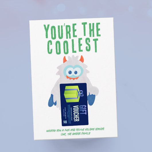 Whimsical Yeti Holiday Gift Kaart Houder