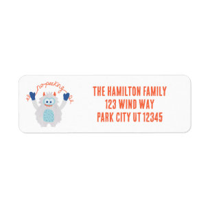 Whimsical Yeti No Peking Holiday Retouradres Etiket