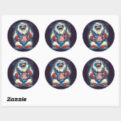 Whimsical Yeti Patriotic Sticker (Vel)