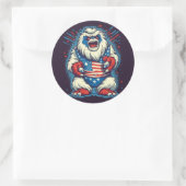 Whimsical Yeti Patriotic Sticker (Tas)