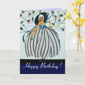 WHIMSICAL YOUNG GIRL/Happy Birthday Kaart (Gele Bloem)