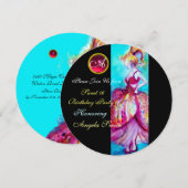 WHIMSICAL YOUNG GIRL SWEET 16 ARTIJ GEM MONOGRAM KAART (Voorkant / Achterkant)