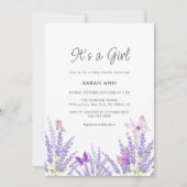 Whimsical zacht lavendel vlinder Baby shower Kaart (Voorkant)