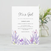 Whimsical zacht lavendel vlinder Baby shower Kaart (Staand voorkant)