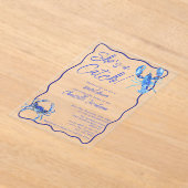 Whimsical Ze is een Catch Blue Coastal Vrijgezelle Acryl Uitnodigingen (Laagn)