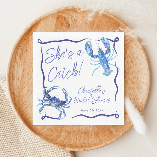 Whimsical Ze is een Catch Blue Coastal Vrijgezelle Servet