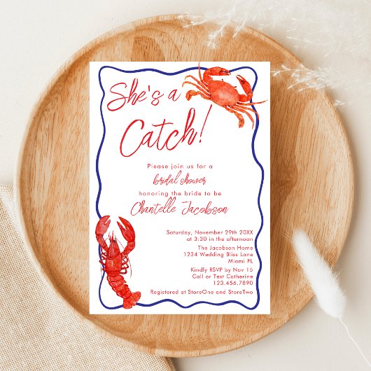 Whimsical Ze is een Catch Red Coastal Vrijgezellen Kaart