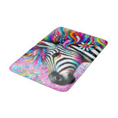 Whimsical Zebra Bloemen Roze Blauwgroen Groene Dai Badmat (Gekanteld)