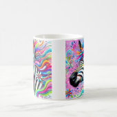 Whimsical Zebra Bloemen Roze Blauwgroen Groene Dai Koffiemok (Center)