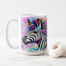 Whimsical Zebra Bloemen Roze Blauwgroen Groene Dai