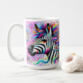 Whimsical Zebra Bloemen Roze Blauwgroen Groene Dai Koffiemok