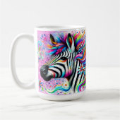 Whimsical Zebra Bloemen Roze Blauwgroen Groene Dai Koffiemok (Links)
