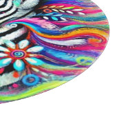 Whimsical Zebra Bloemen Roze Blauwgroen Groene Dai Snijplank (Hoek)