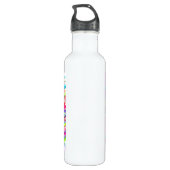 Whimsical Zebra Bloemen Roze Blauwgroen Groene Dai Waterfles (Achterkant)