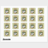 Whimsical Zebra Dit boek hoort bij Bookplate Vierkante Sticker (Vel)