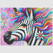 Whimsical Zebra Floral Daisy Decoupage Tissuepapier (Voorkant)