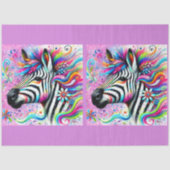 Whimsical Zebra Floral Daisy Decoupage Tissuepapier (Voorkant)