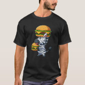 Whimsical Zebra Hamburger Fastfood Cheeseburger T-shirt (Voorkant)