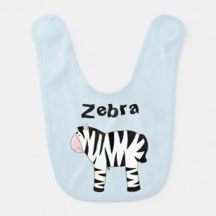 Whimsical Zebra Reversible Gepersonaliseerde slabb Baby Slabbetje