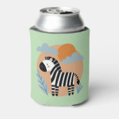 Whimsical Zebra Scandinavische beïnvloed Blikjeskoeler (Blikje Achterkant)