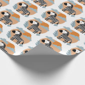Whimsical Zebra Scandinavische beïnvloed Cadeaupapier (Hoek)