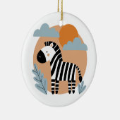 Whimsical Zebra Scandinavische beïnvloed Keramisch Ornament (Rechts)