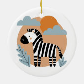 Whimsical Zebra Scandinavische beïnvloed Keramisch Ornament (Achterkant)