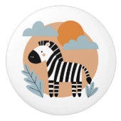 Whimsical Zebra Scandinavische beïnvloed Keramische Knop (Voorkant)