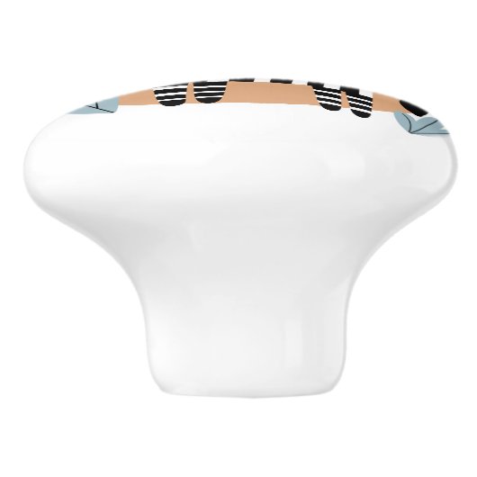 Whimsical Zebra Scandinavische beïnvloed Keramische Knop (Zijkant)