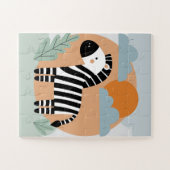 Whimsical Zebra Scandinavische beïnvloed Legpuzzel (Horizontaal)