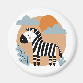 Whimsical Zebra Scandinavische beïnvloed Magneet (Voorkant)