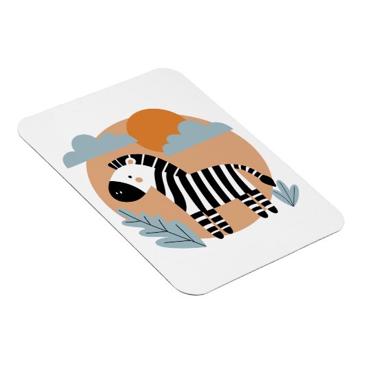 Whimsical Zebra Scandinavische beïnvloed Magneet (Rechterzijde)