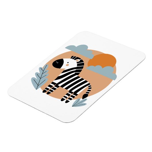 Whimsical Zebra Scandinavische beïnvloed Magneet (Linkerzijde)