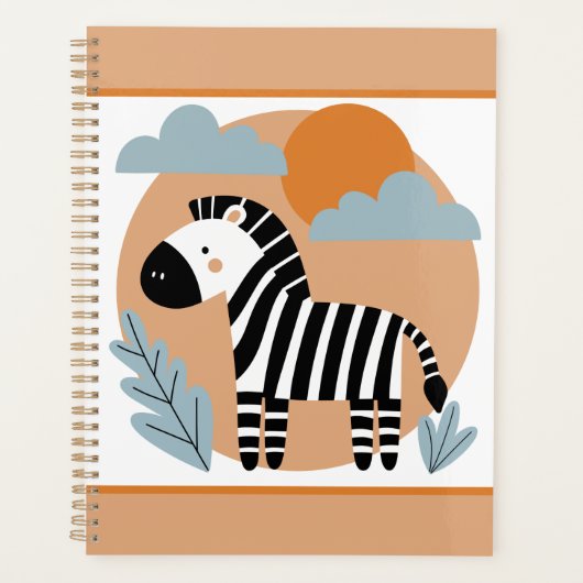 Whimsical Zebra Scandinavische beïnvloed Planner (Voorkant)
