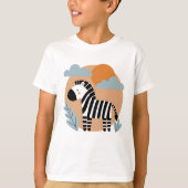 Whimsical Zebra Scandinavische beïnvloed T-shirt (Voorkant)