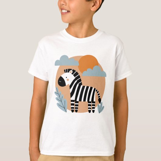 Whimsical Zebra Scandinavische beïnvloed T-shirt (Voorkant)